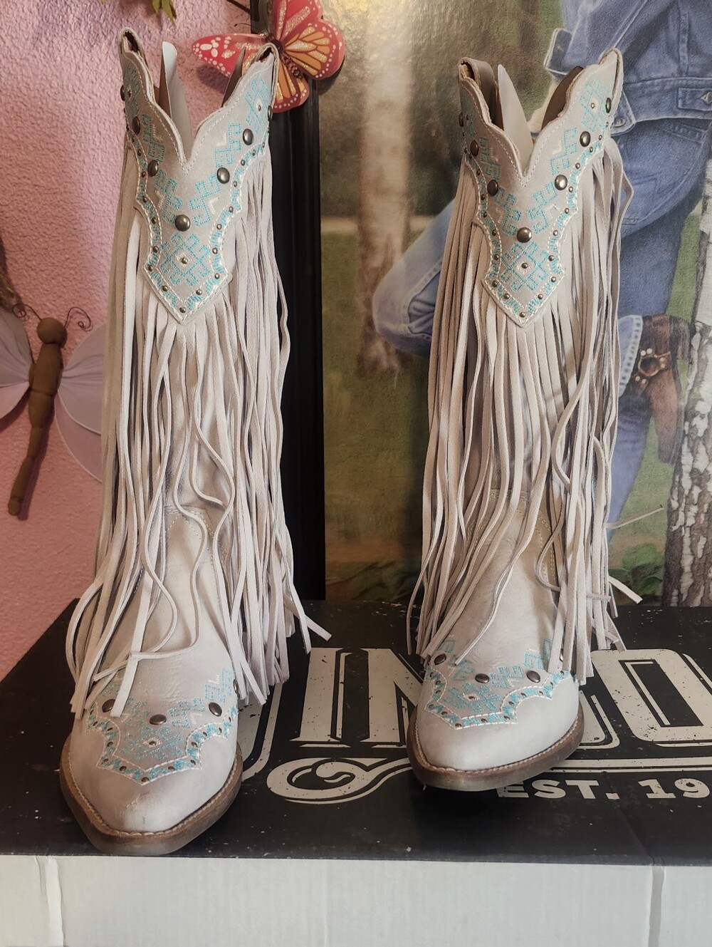 Dingo Women's Fringe Cowgirl Boots - Picture 3 of 10